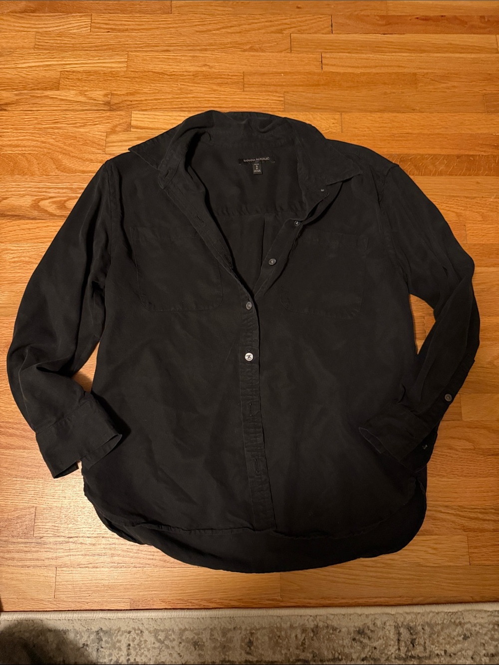 Banana Republic Black Lightweight Button-Front Shirt Jacket